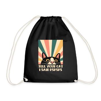 Design rétro amusant pour chat – Dites à votre chat PSPS - Sac de sport léger - noir - Devant