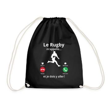 le rugby m'appelle et je dois y aller cadeau rugby - Sac de sport léger - noir - Devant