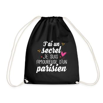 Parisien Paris Femme Amoureuse Cadeau Amour Humour - Sac de sport léger - noir - Devant