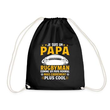 Je suis un papa rugbyman - Sac de sport léger - noir - Devant