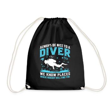 Always Be Nice To A Diver - Sac de sport léger - noir - Devant