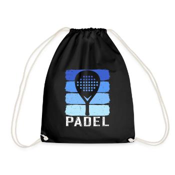 Retro-Padel - Turnbeutel - Schwarz - Vorne