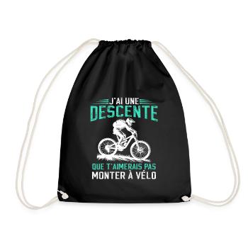 J'ai une descente que t'aimerais pas monter à vélo - Sac de sport léger - noir - Devant