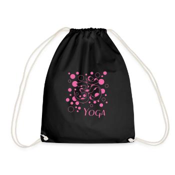 Yoga pinkes Design für Yogis - Turnbeutel - Schwarz - Vorne