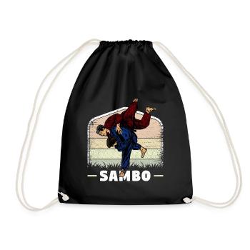 Martial Arts Sambo Wrestling Russia Sport - Drawstring Bag - black - Front