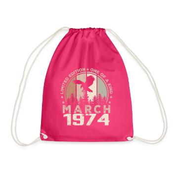 Unvergleichlich seit März 1974, 50-jähriges Jubiläum - Turnbeutel - Fuchsia - Vorne