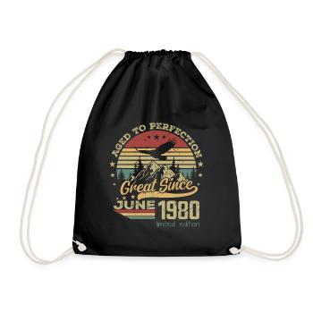 44 ans Vieilli à la Perfection né en juin 1980 - Sac de sport léger - noir - Devant