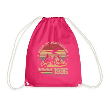 28 years old Aged to Perfection born: September 1996 - Drawstring Bag - fuchsia - Front