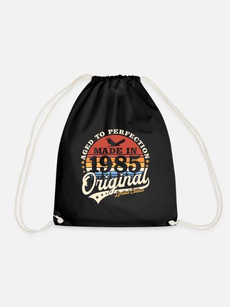 1985 Jahrgang Vintage Geburtstag Retro Geschenk - Turnbeutel - Schwarz
