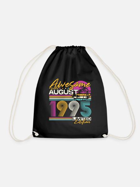 1995 Jahrgang Vintage Geburtstag Retro Geschenk - Turnbeutel - Schwarz