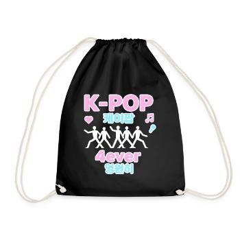 K-Pop 4ever Kpop Korea - Turnbeutel - Schwarz - Vorne