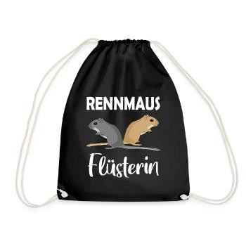 Rennmaus-Flüsterin - Turnbeutel - Schwarz - Vorne