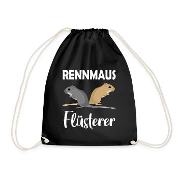 Rennmaus-Flüsterer - Turnbeutel - Schwarz - Vorne