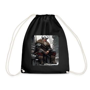 Proud Viking Warrior Germanic - Drawstring Bag - black - Front