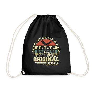 1986 Vintage Vintage Rétro Cadeau d’anniversaire - Sac de sport léger - noir - Devant