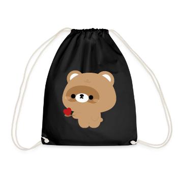 Le castor nourrit l’amour - Sac de sport léger - noir - Devant