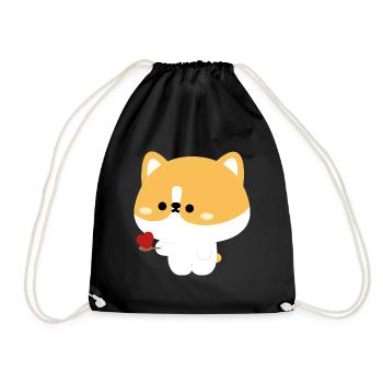 Corgi nourrissant l’amour - Sac de sport léger - noir - Devant