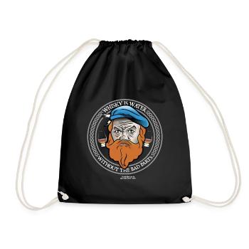 Whisky Is Water Highlander Celtic Design - Drawstring Bag - black - Front