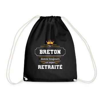 Cadeau marrant super retraité Breton retraite - Sac de sport léger - noir - Devant
