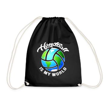 handball handball player handball world - Drawstring Bag - black - Front