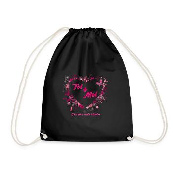 toi et moi c est une vraie histoire - Sac de sport léger - noir - Devant