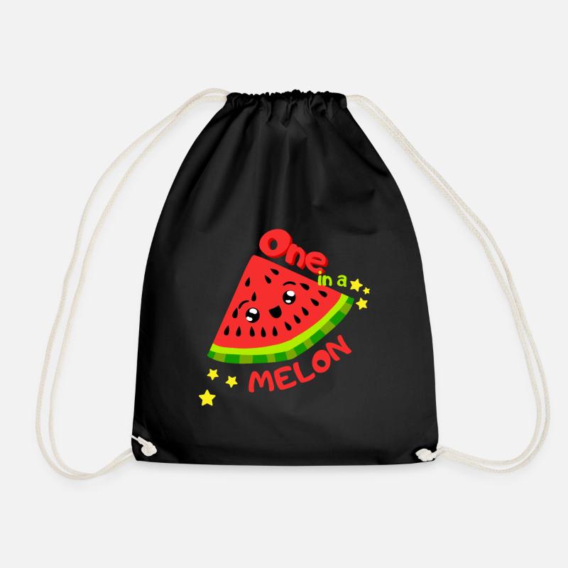 Eine in einer Melone. Kühle Sommerwassermelone des klaren Designs - Turnbeutel - Schwarz