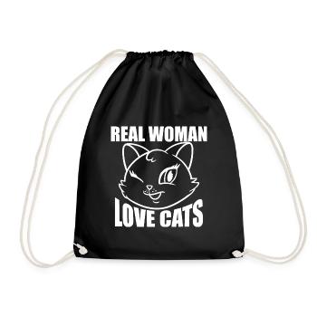 REAL WOMEN LOVE CATS - Turnbeutel - Schwarz - Vorne