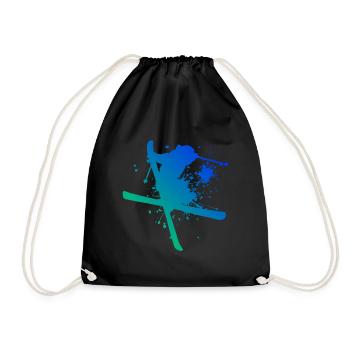 Men's Freestyle Ski Ski Freestyle Ski Jumping - Drawstring Bag - black - Front