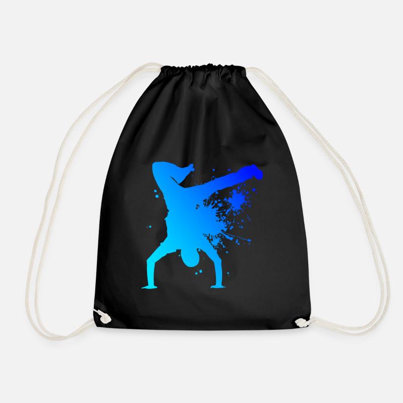 Breakdance Break Dance Women Men's Bboy - Drawstring Bag - black