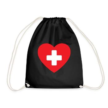 I love Switzerland Schweiz Suisse - Drawstring Bag - black - Front