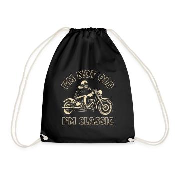 Motorrad Vintage Rentner I'm not old I'm classic - Turnbeutel - Schwarz - Vorne