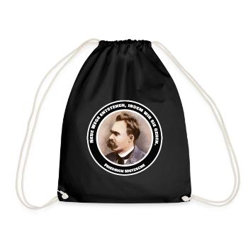 Nietzsche Spruch Neue wege gehen Zitat Philosophie - Turnbeutel - Schwarz - Vorne