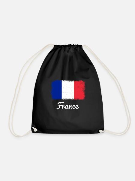 France Fahne Frankreich - Turnbeutel - Schwarz
