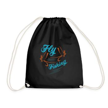 Fliegenfischen Angelliebhaber Vatertag Geschenk - Turnbeutel - Schwarz - Vorne