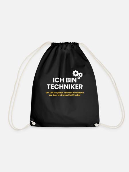 Ich bin Techniker - Turnbeutel - Schwarz