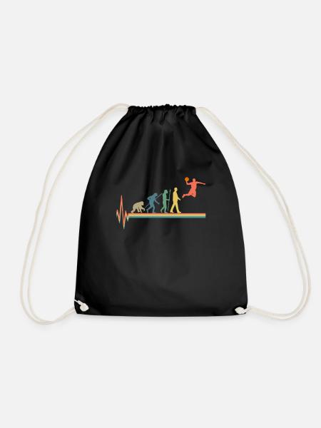 Evolution Basketball Retro Vintage Heartbeat - Turnbeutel - Schwarz