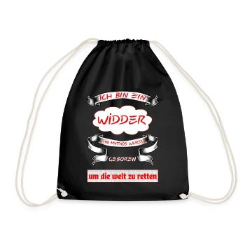 Zodiac Aries - Drawstring Bag - black - Front