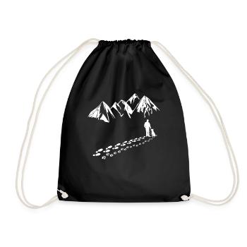Dog Man Mountain Paw Gassi Shirt - Drawstring Bag - black - Front