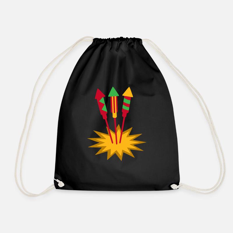 Raketen Feuerwerk Pyro - Turnbeutel - Schwarz