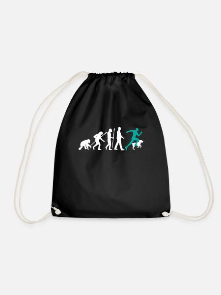 Evolution Laufen Jogger Gassi Hund Herrchen - Turnbeutel - Schwarz