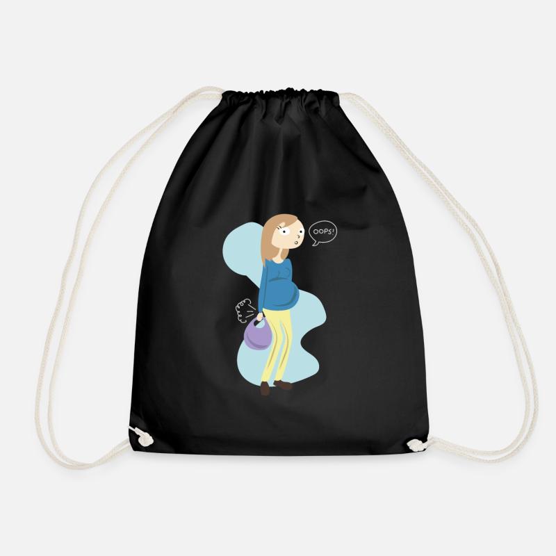 Oops Schwangerschaft Schwanger Babybauch Geschenk - Turnbeutel - Schwarz
