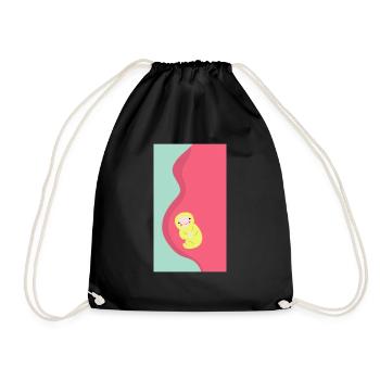 Bébé ventre bébé dans le ventre naissance cadeau enceinte - Sac de sport léger - noir - Devant