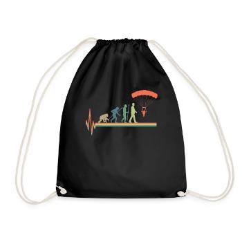 Evolution Paragleiter Herzschlag Heartbeat Retro - Turnbeutel - Schwarz - Vorne