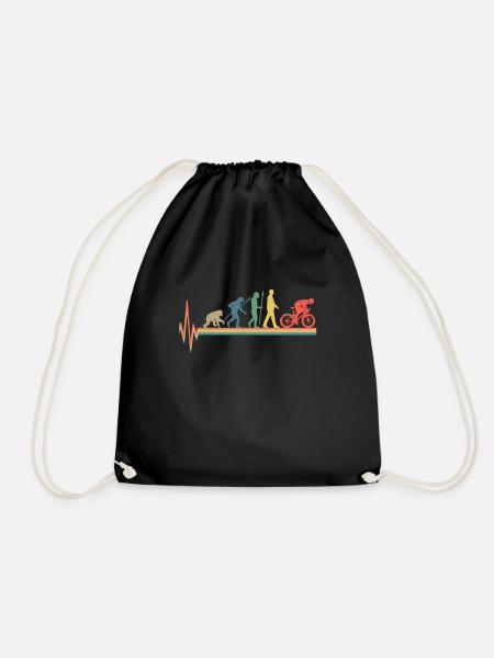 Biker heartbeat retro - Turnbeutel - Schwarz