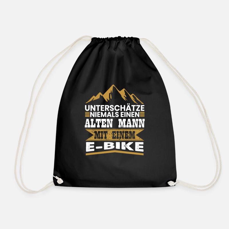 Unterschätze niemals einen alten mann auf ebike - Turnbeutel - Schwarz