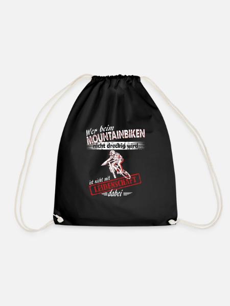 Fahrrad lustiger Spruch Mountainbiker Mountainbike - Turnbeutel - Schwarz
