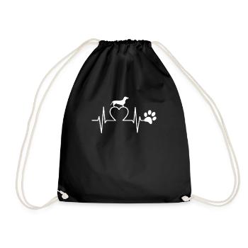 Dachshund Heartbeat Heartbeat Cadeau de teckel - Sac de sport léger - noir - Devant