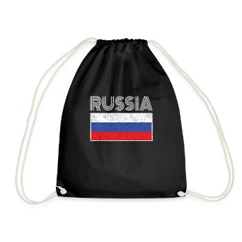 Drapeau national russe Vintage Russia Country Gift - Sac de sport léger - noir - Devant