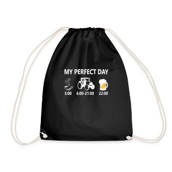 Tractor Beer Coffee Gift - Ma journée parfaite - Sac de sport léger - noir - Devant