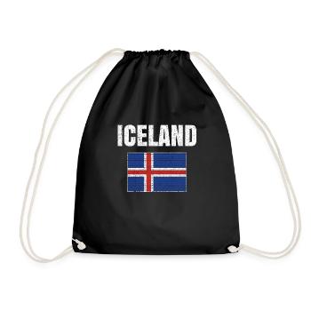 Iceland Flag Vintage National Icelandic Country - Sac de sport léger - noir - Devant
